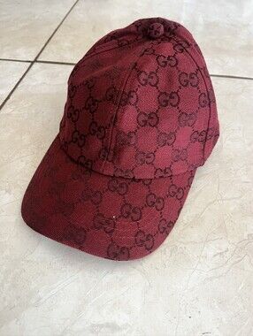 Gucci Burgundy Monogram Cap